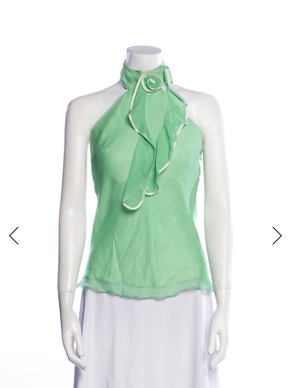 Carlos Miele Mint Green 100% Silk Halter top